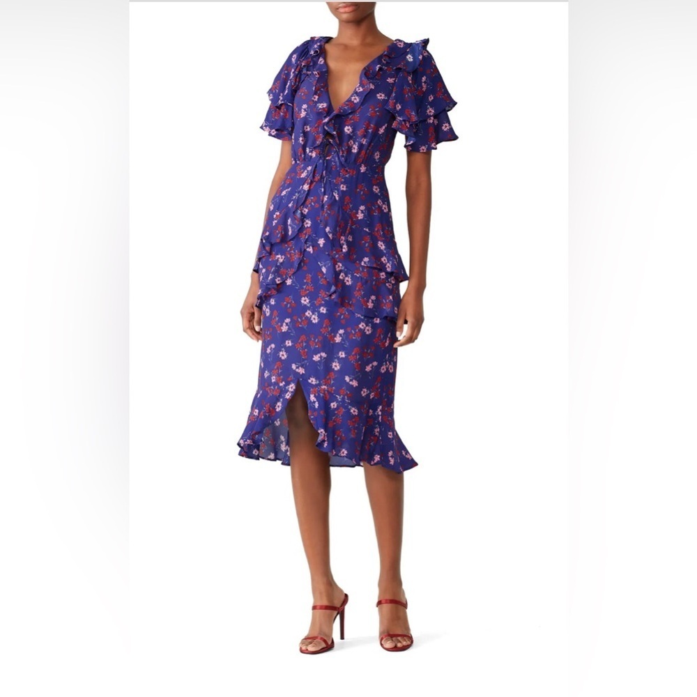 EUC La Maison Talulah- The Yearning Midi Ruffle Dress. Size XL.